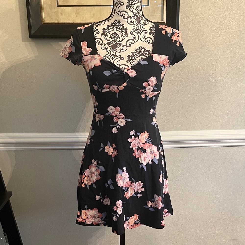 Hollister Floral Dark BlueDress